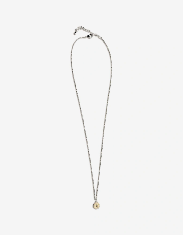 Girls Yellow Doughnut Necklace in Silver (40cm)