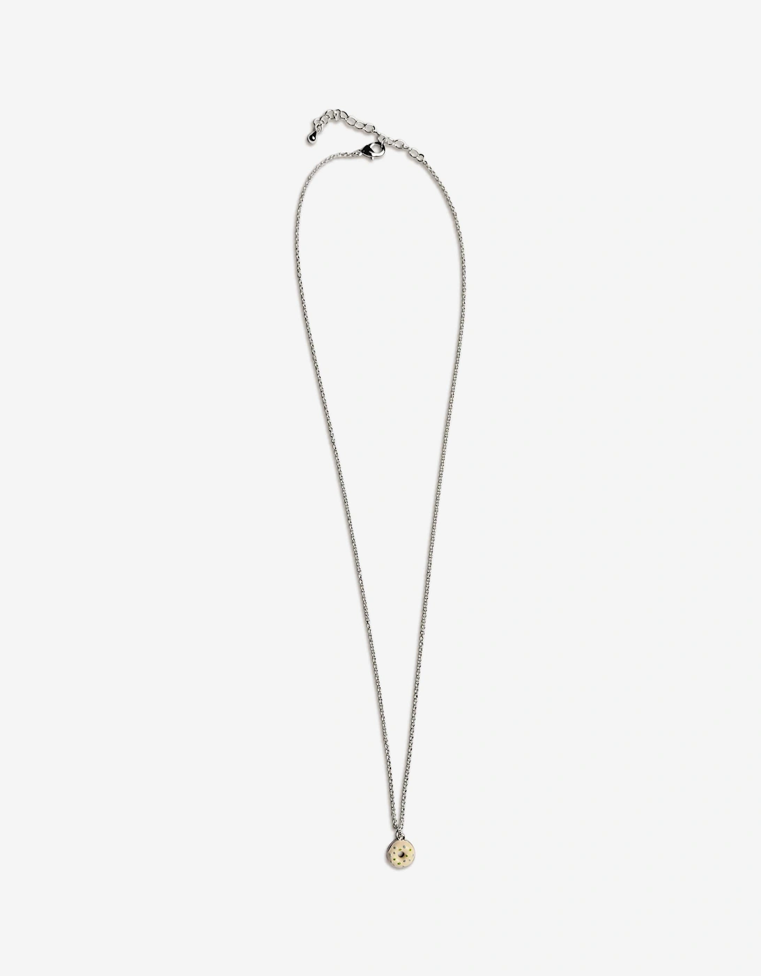 Girls Yellow Doughnut Necklace in Silver (40cm), 5 of 4