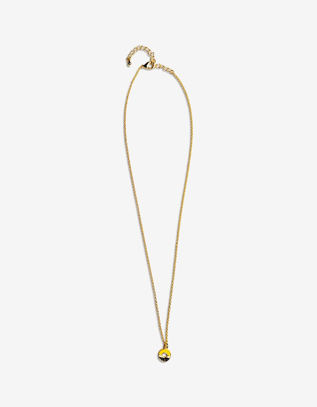 Girls Yellow and Black Doughnut Necklace in Gold (40cm), 5 of 4