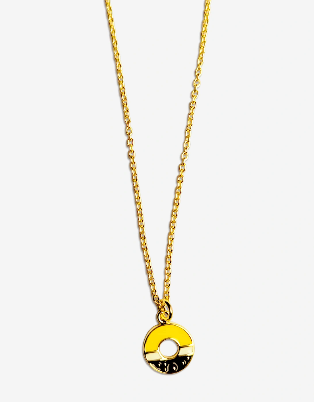 Girls Yellow and Black Doughnut Necklace in Gold (40cm)
