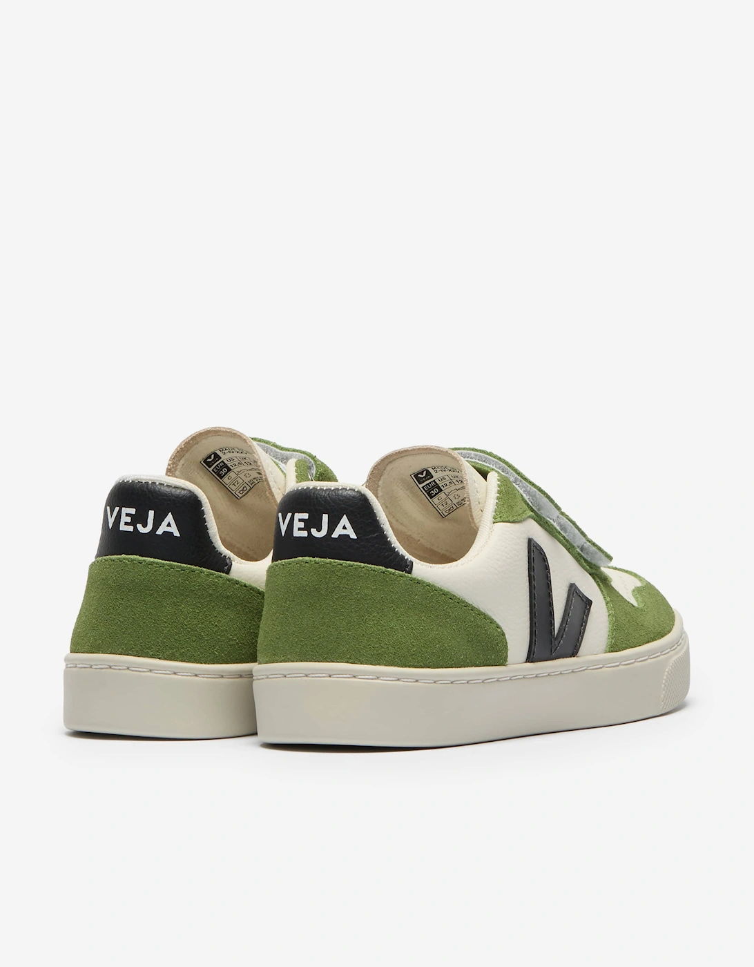 Kids Small V-10 Leather Trainers in Green