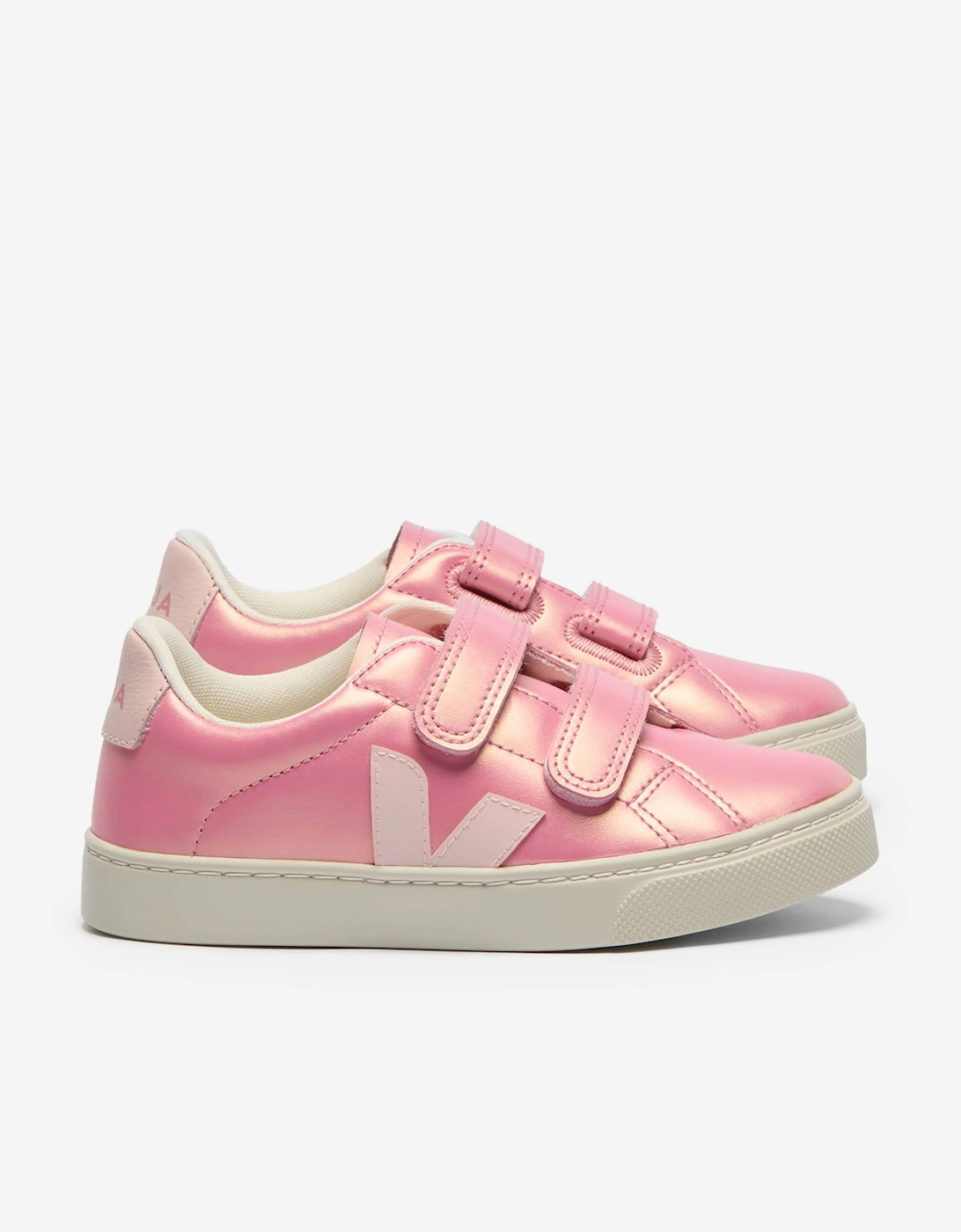 Girls Small Esplar Leather Trainers in Pink, 5 of 4