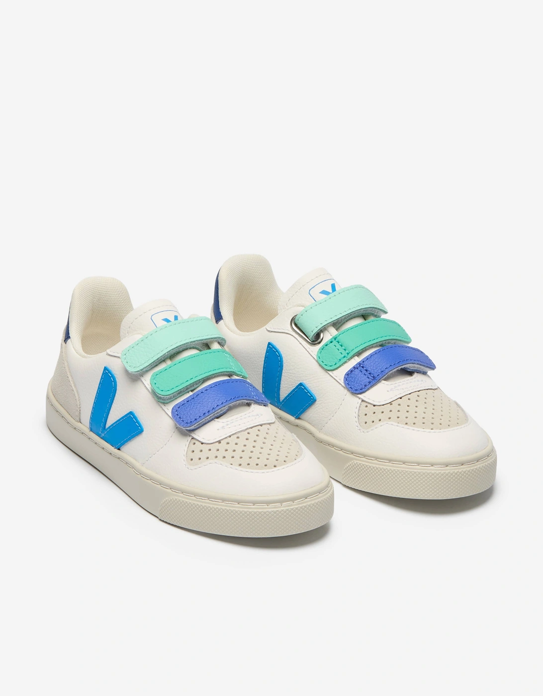 Kids Small V-10 Leather Trainers in White