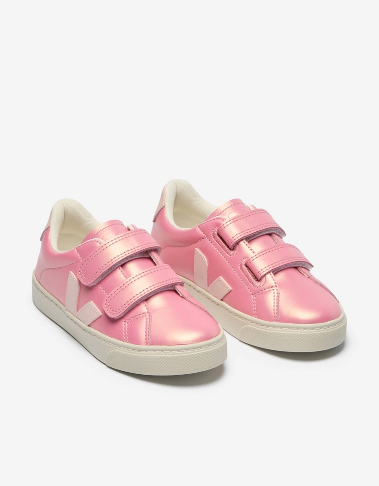 Girls Small Esplar Leather Trainers in Pink