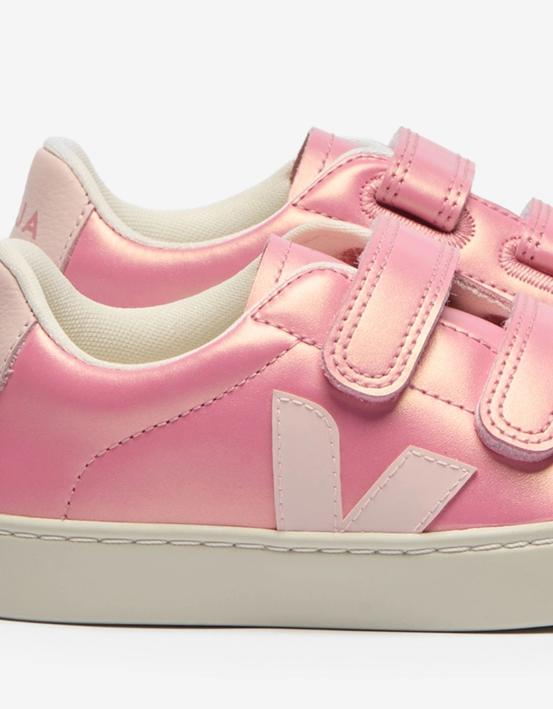 Girls Small Esplar Leather Trainers in Pink