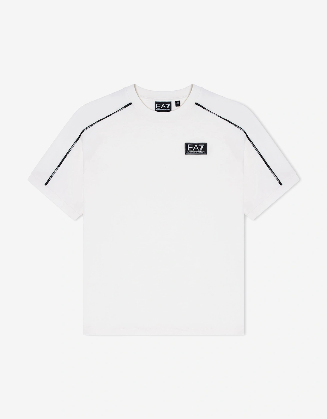 Emporio Armani Boys Train Logo Tape T-Shirt in Ivory, 4 of 3