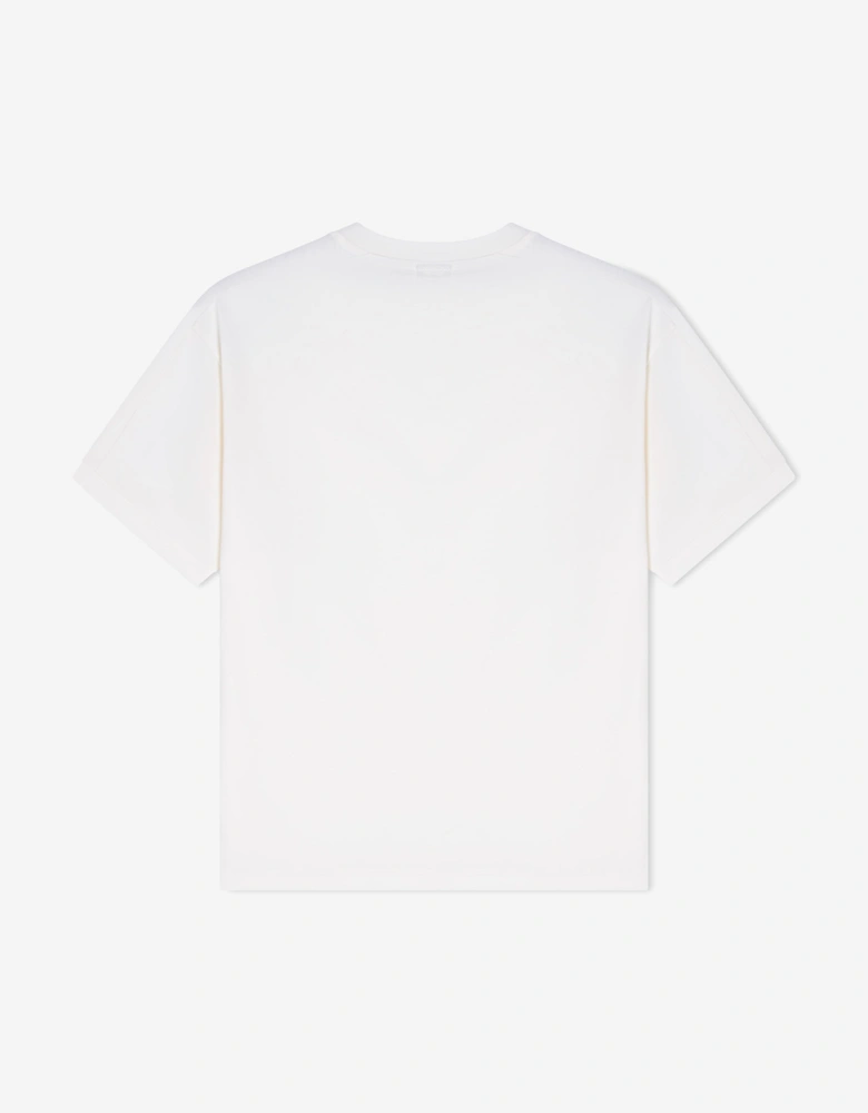 Emporio Armani Boys Train Logo Tape T-Shirt in Ivory
