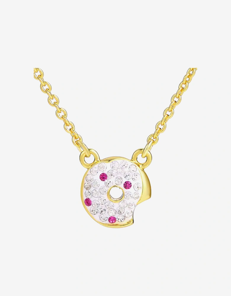 Girls White Doughnut Necklace in Gold (40cm)
