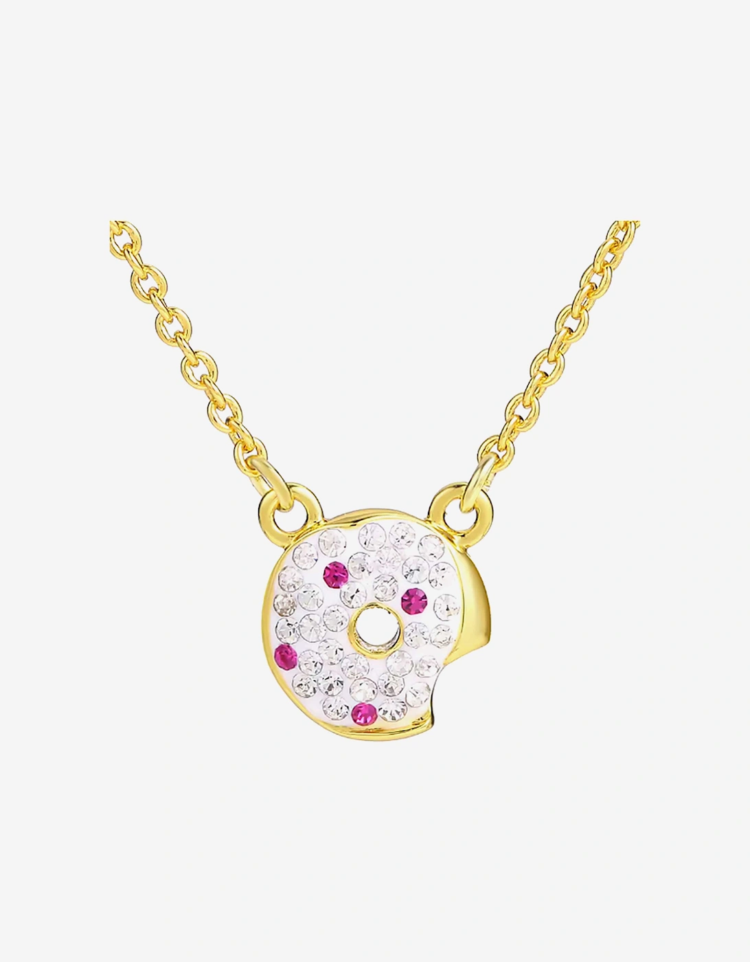 Girls White Doughnut Necklace in Gold (40cm), 3 of 2