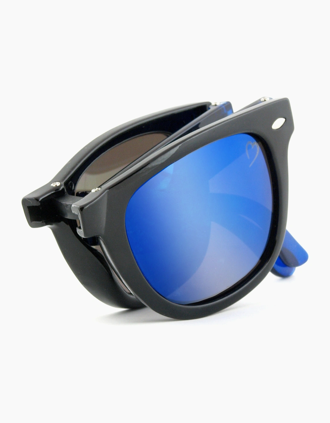 Ruby Rocks Agent Wayfarer style Folding Black Frame and Blue Lens Sunglasses RR14-1