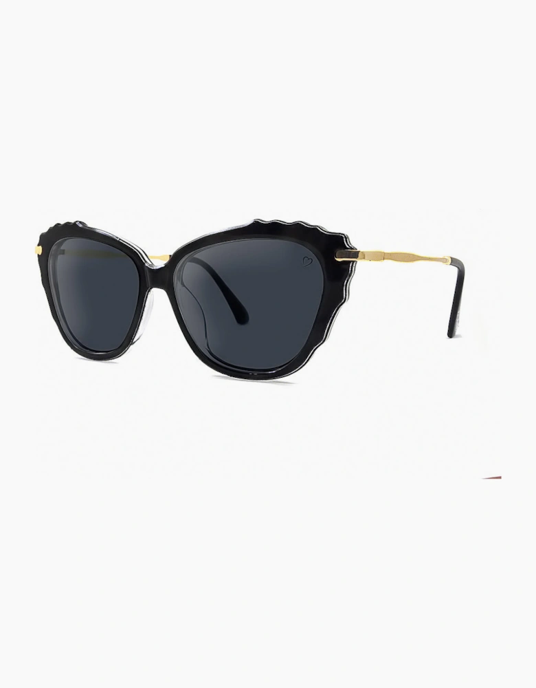 Monaco Ripple Edge Black and gold frame Sunglasses RR25-3
