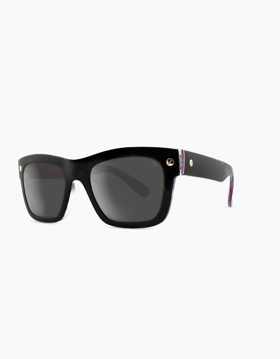 Francine Wayfarer style Black with Pink side frame and Dark Grey Lens Sunglasses RR05-2, 2 of 1