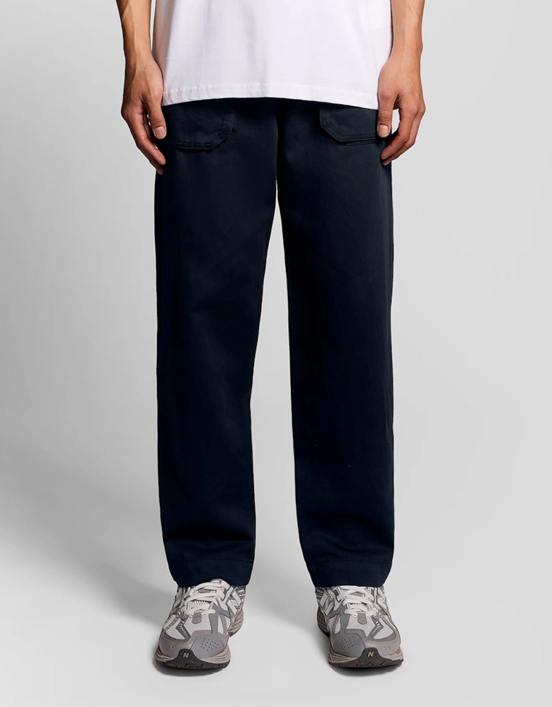 Straight Leg Linen Blend Trousers