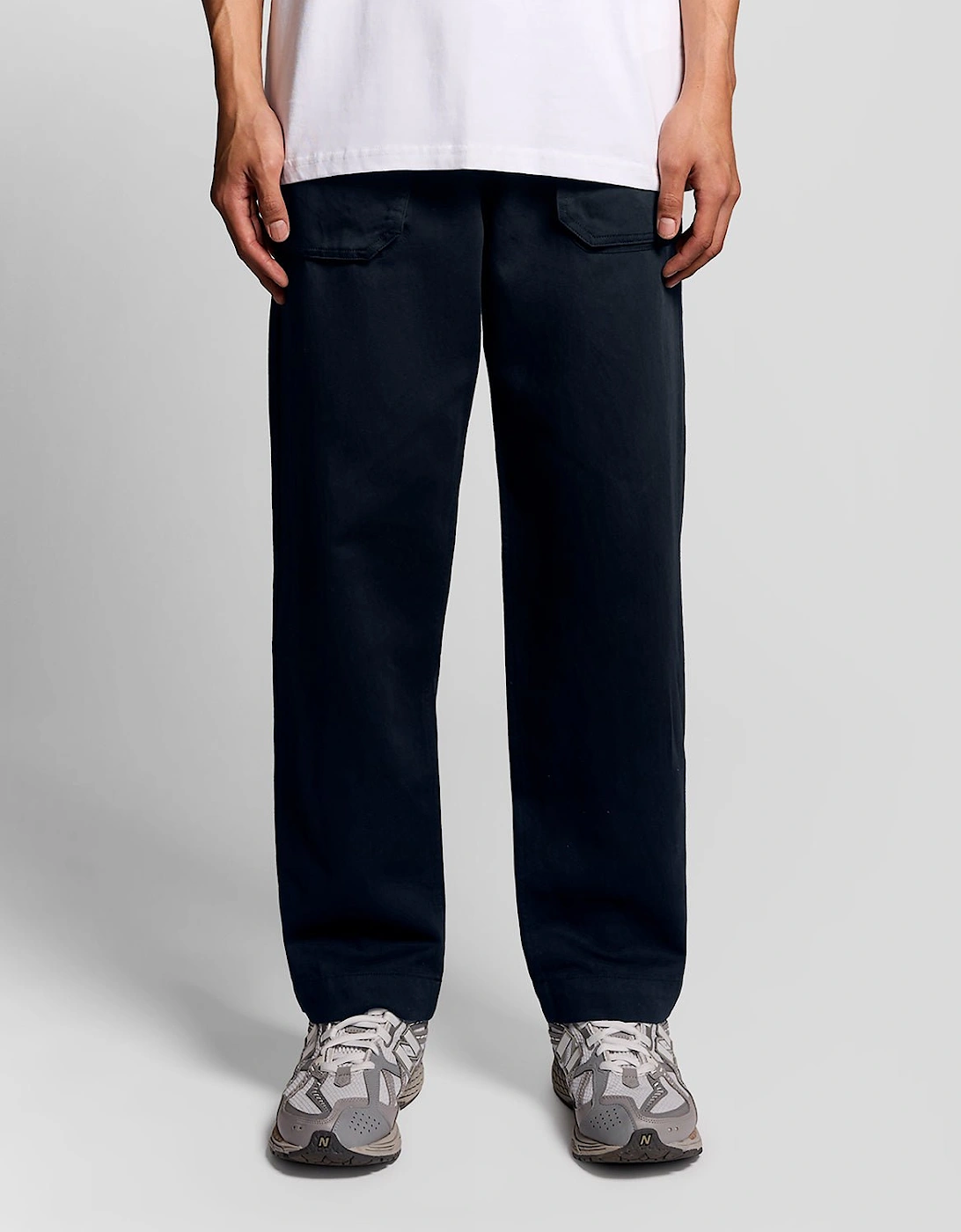 Lyle And Scott Men's Black Straight Leg Linen Blend Trousers  38/39 Xxl