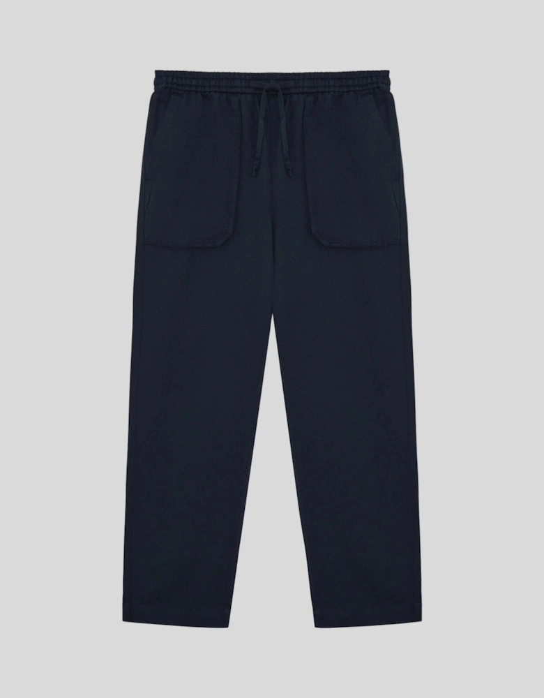 Straight Leg Linen Blend Trousers