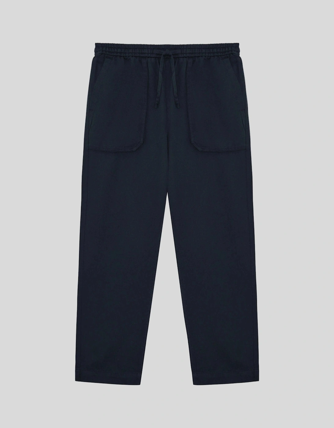 Straight Leg Linen Blend Trousers