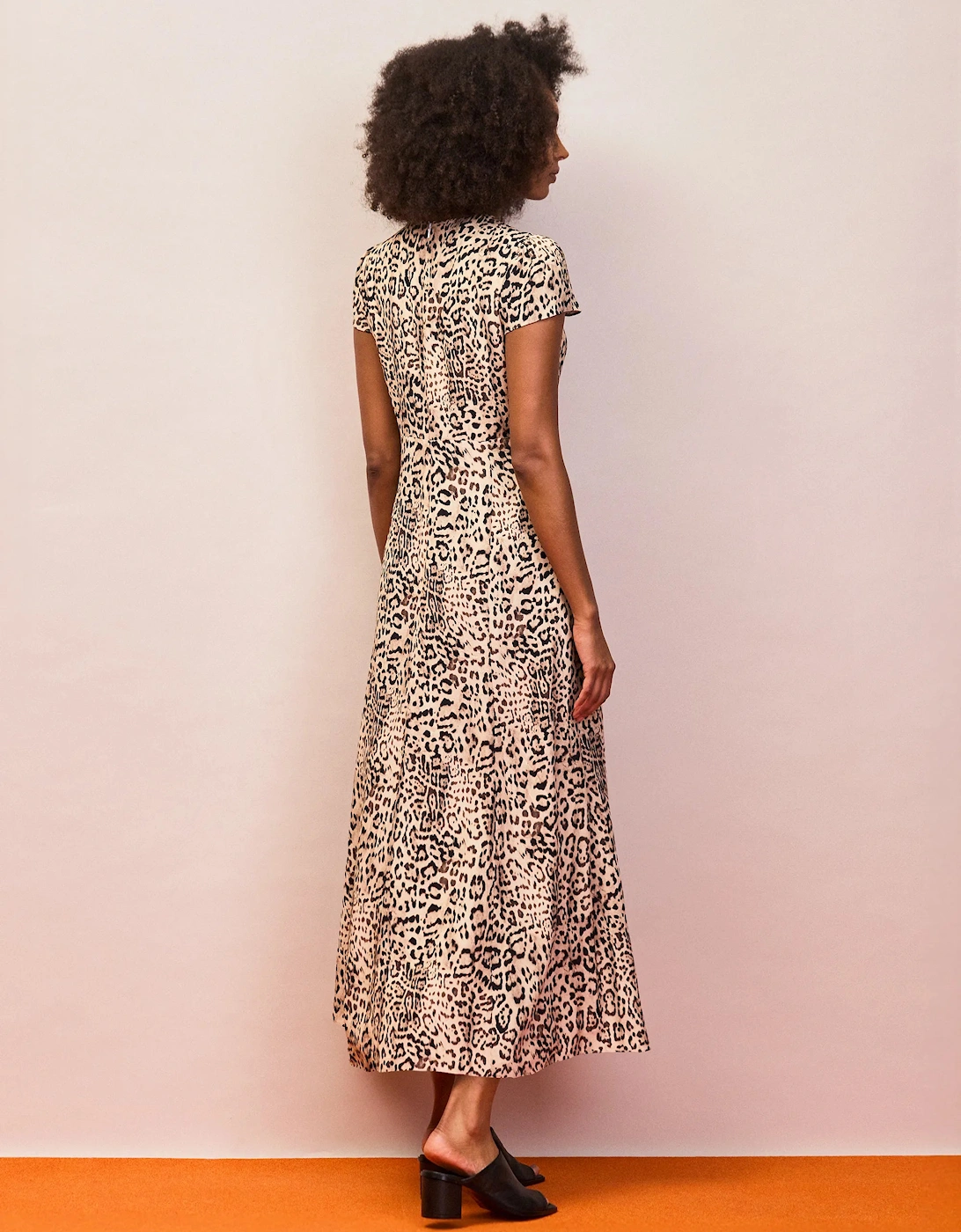 Petite Leopard Print Seam Detail Midi Dress