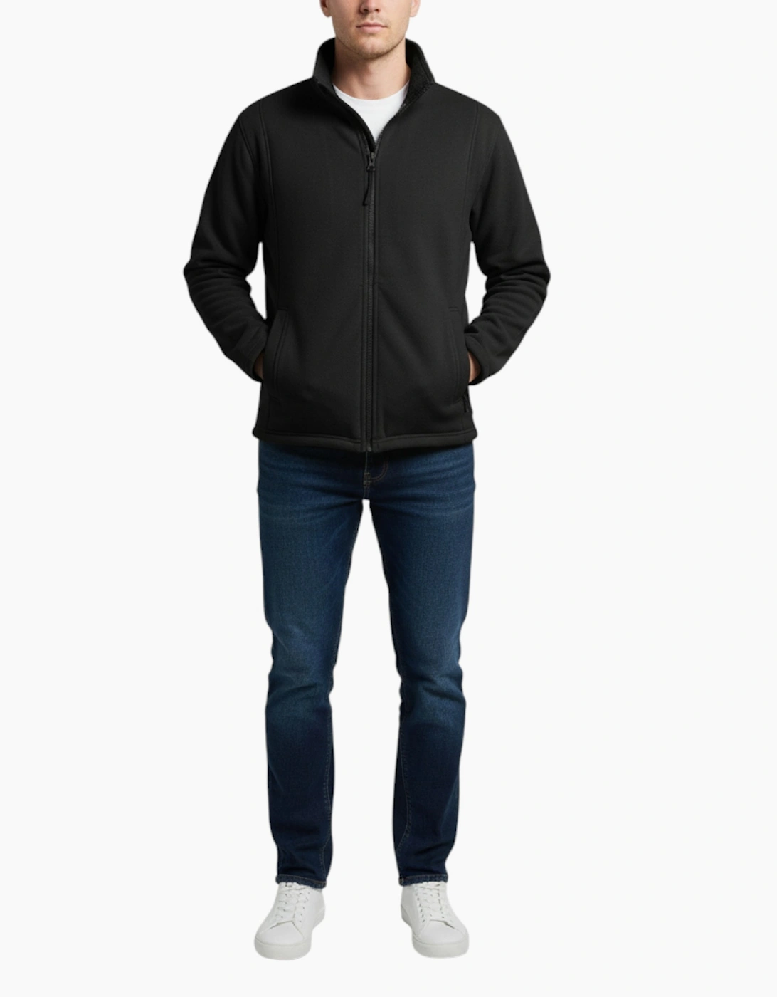 F&F Mens Fleece Jacket Full Zip Sherpa Sweat Jacket, 2 of 1