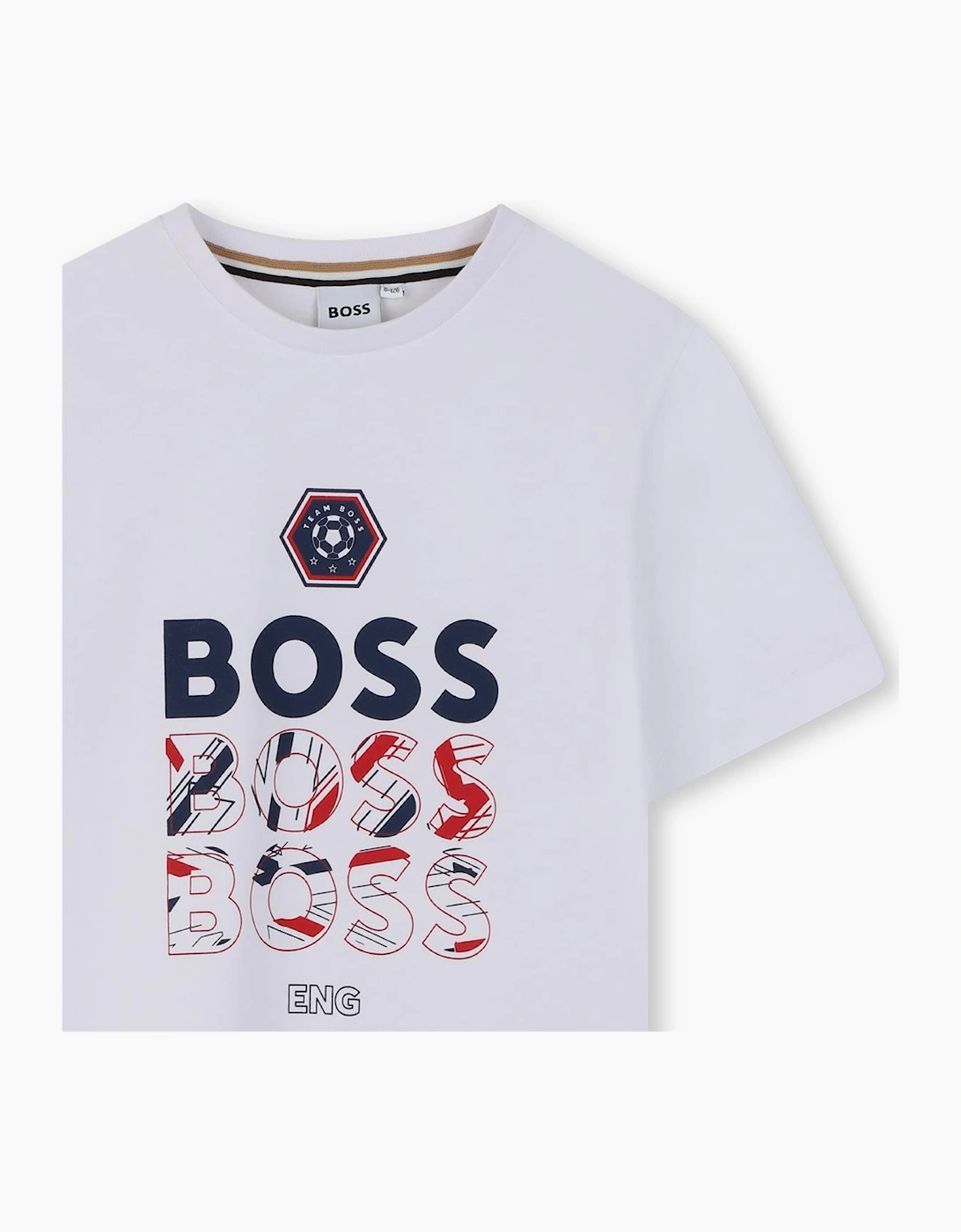 BOSS BOYS WHITE ENGLAND LOGO T SHIRT J53253