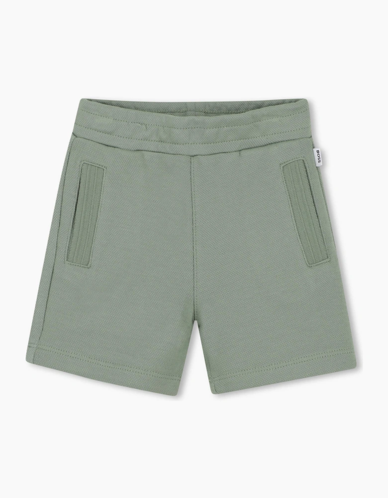 BOSS BABY/TODDLER GREEN BAY SHORTS SET J52851. *hat sold separately *