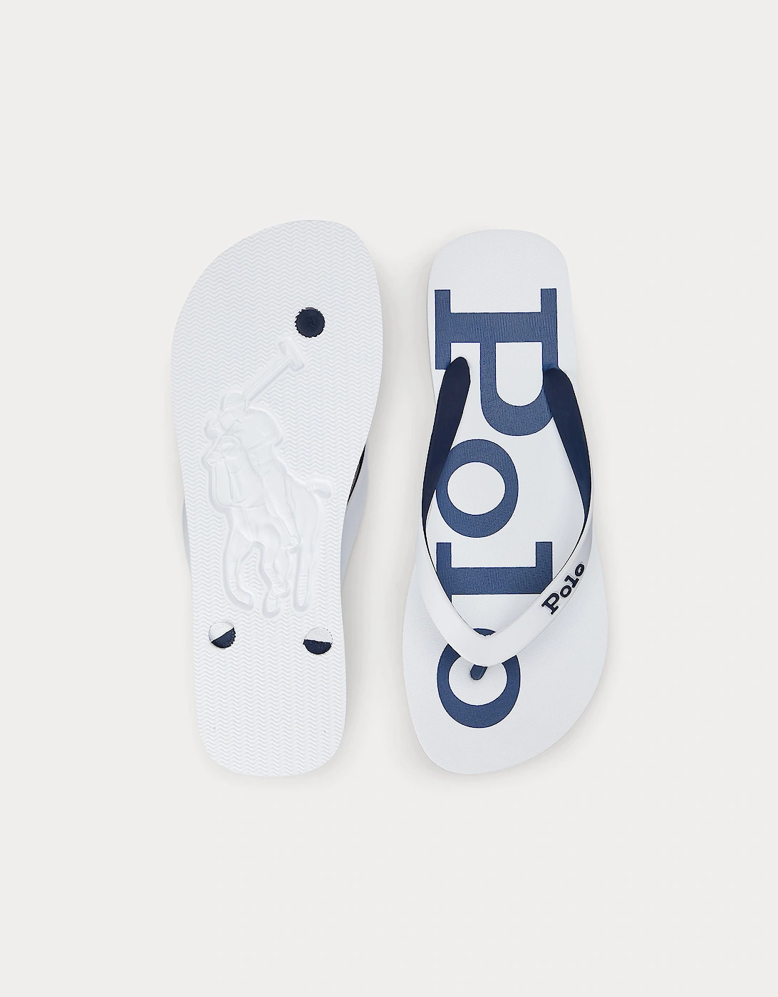 BOLT Mens Toe-Post Sandals White/Newport Navy