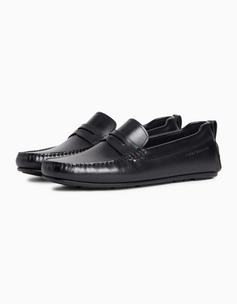 Tommy Hilfiger SCORE HILFIGER LEATHER Mens Driving Loafers Black