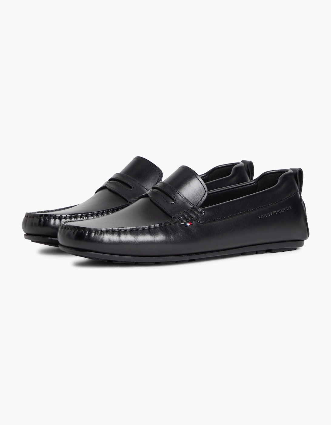 Tommy Hilfiger SCORE HILFIGER LEATHER Mens Driving Loafers Black
