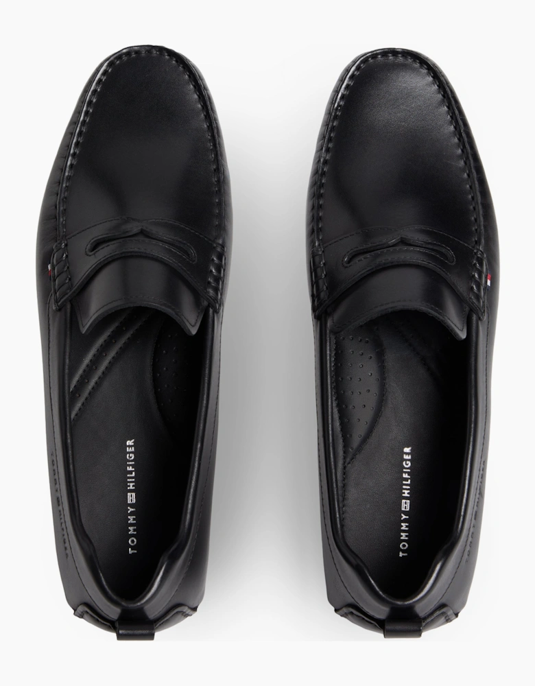 Tommy Hilfiger SCORE HILFIGER LEATHER Mens Driving Loafers Black