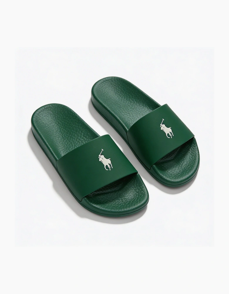 POLO SLIDE Mens Sliders Forest/Deckwash White