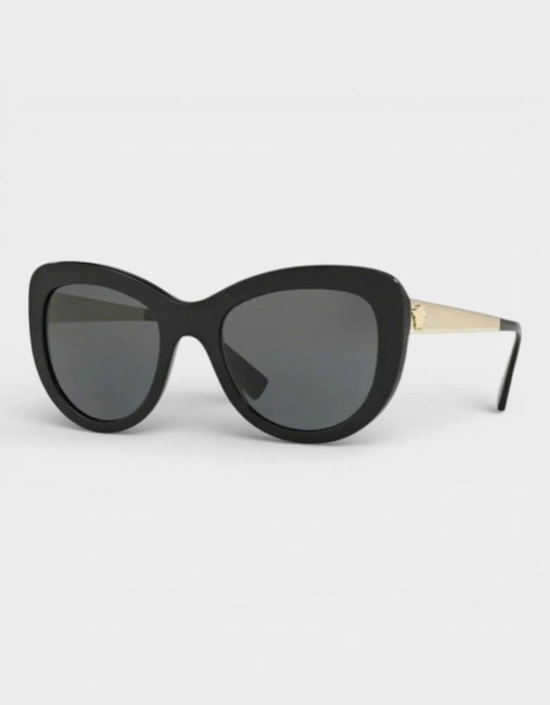 Medusa Cat Eye Sunglasses Black Gold