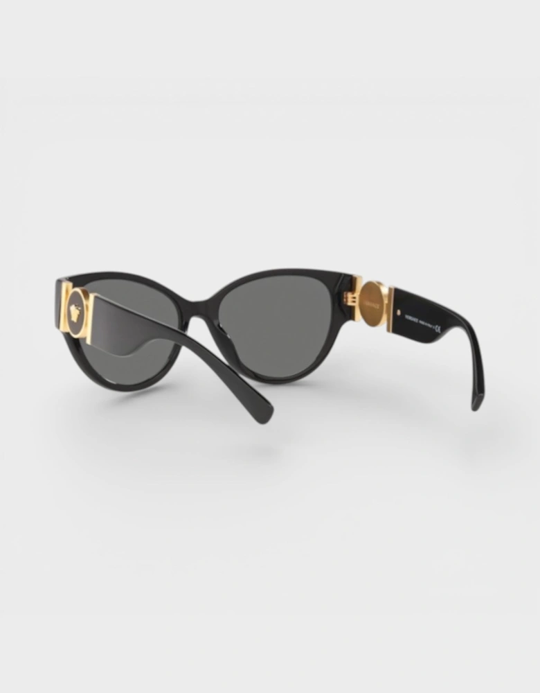 Medusa Aviator Sunglasses Black Gold