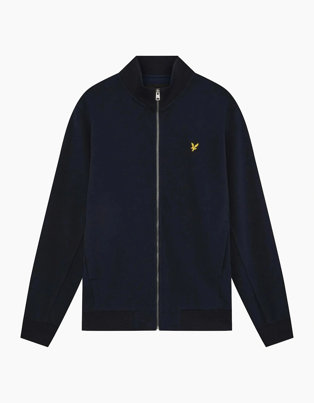 Lyle And Scott Men's Black Lyle & Scott Pique Track Top Jacket Dark Navy  38/Regular M
