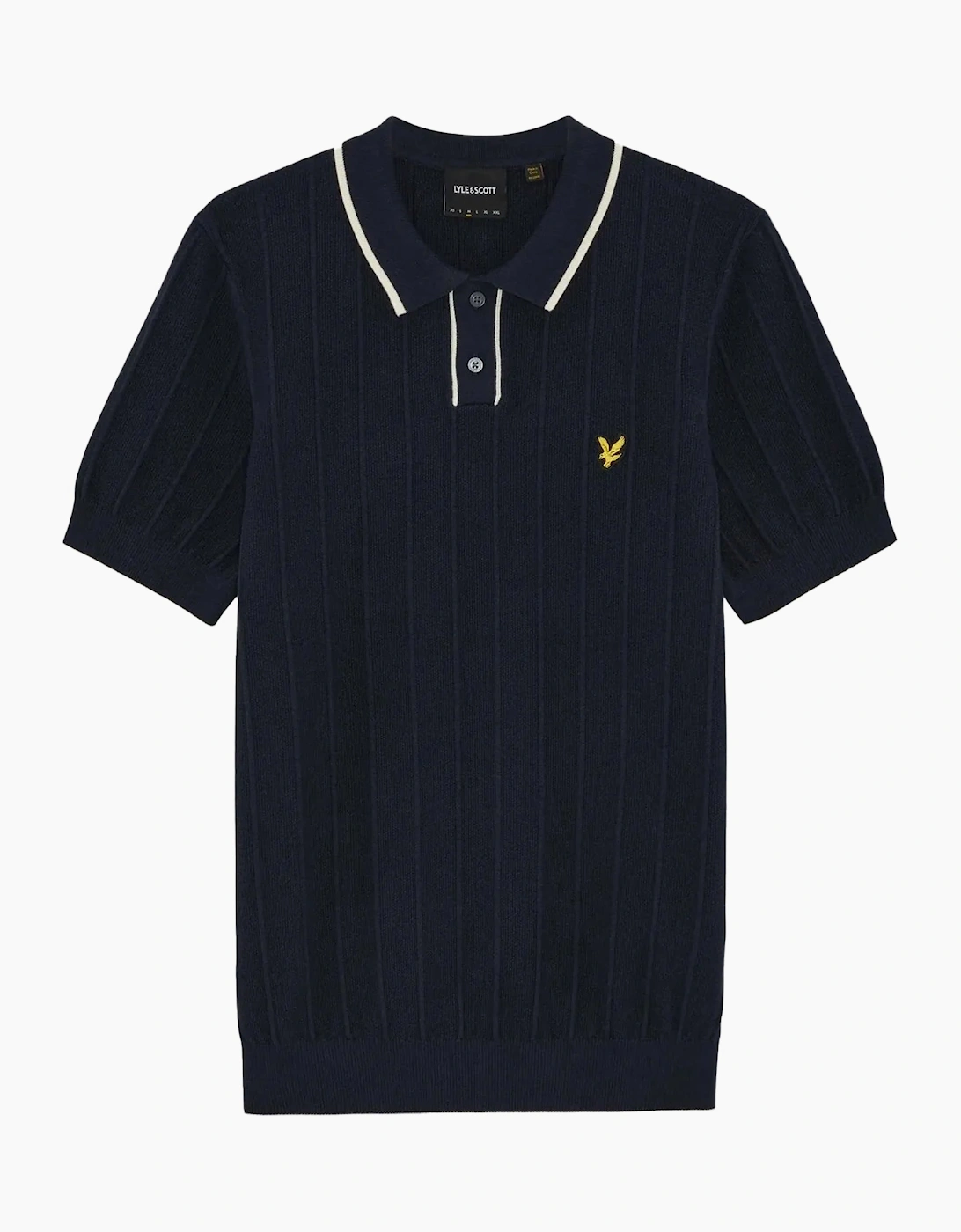 Lyle & Scott Pique Tipped Knitted Polo Shirt Dark Navy, 4 of 3
