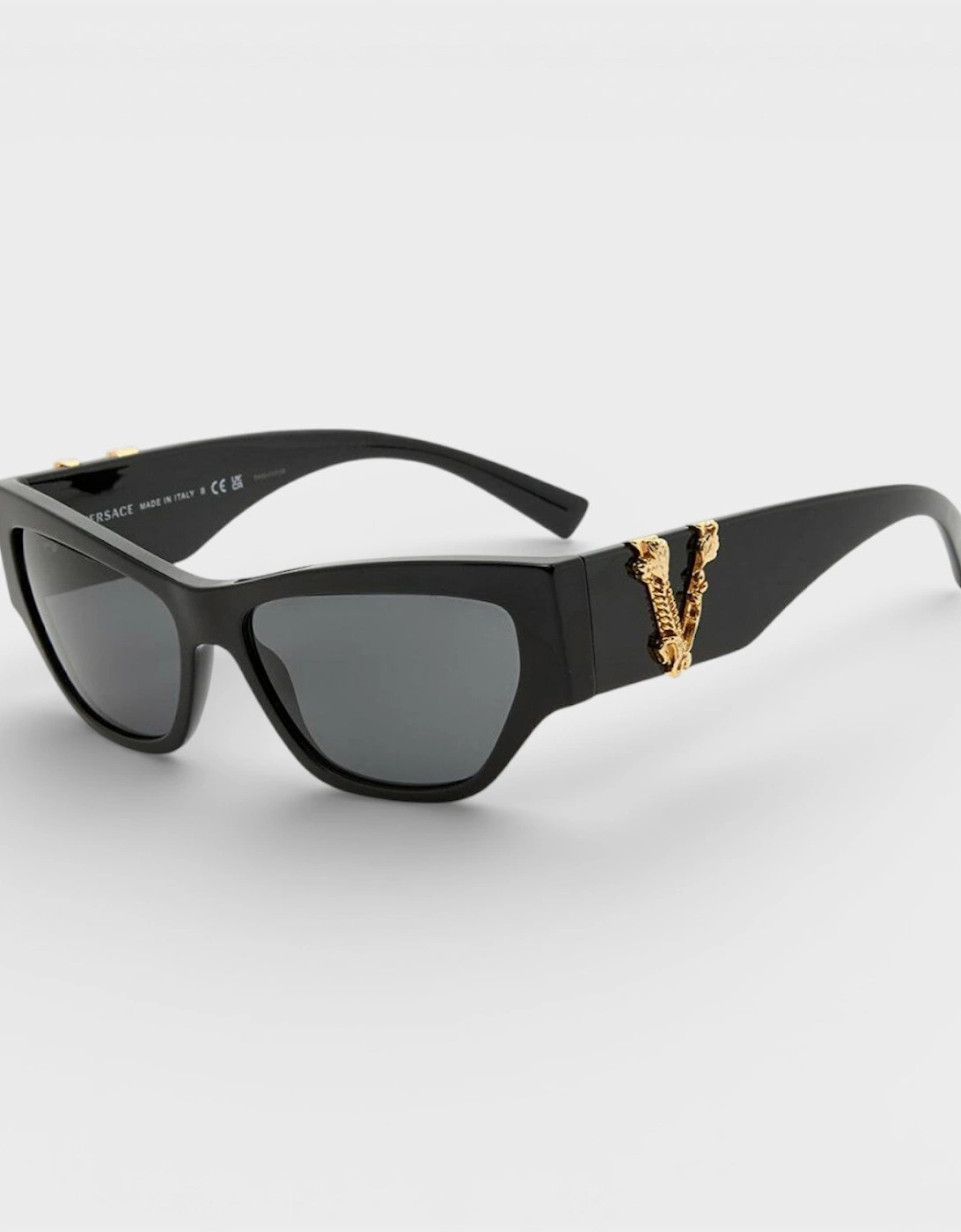 Versace Versace Women's Logo Acetate Sunglasses Black Gold