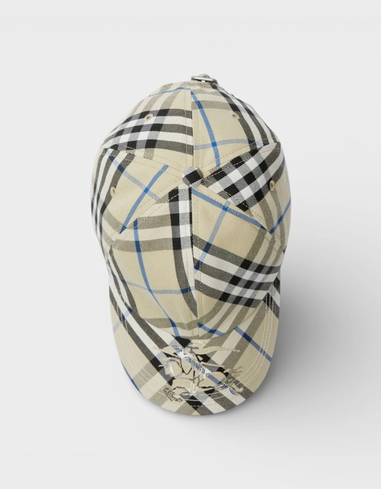 Check Baseball Cap Beige