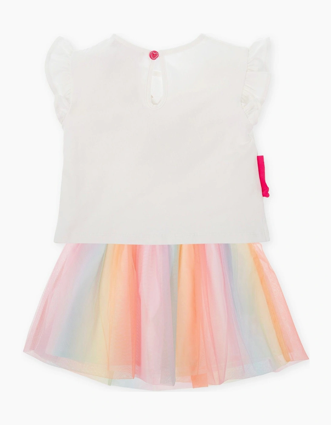 Girls Pink Multicoloured Tulle Skirt Set