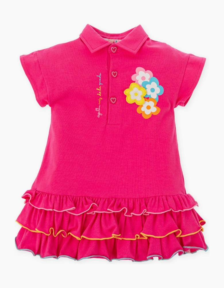 Girls Fuchsia Pink Jersey Tennis Dress