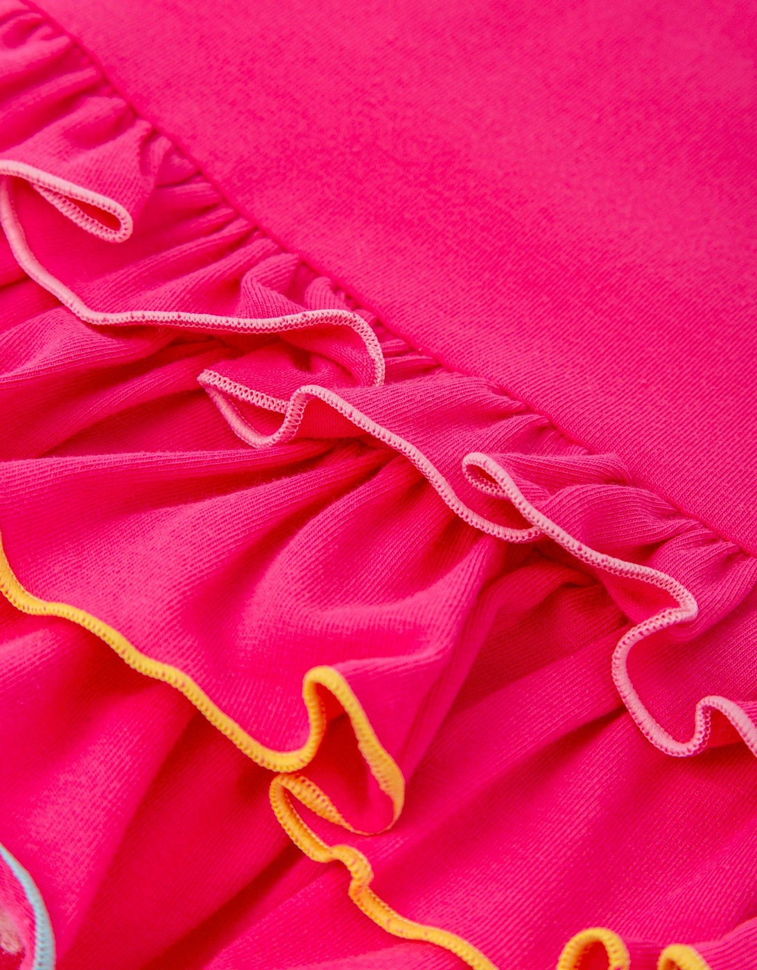 Girls Fuchsia Pink Jersey Tennis Dress