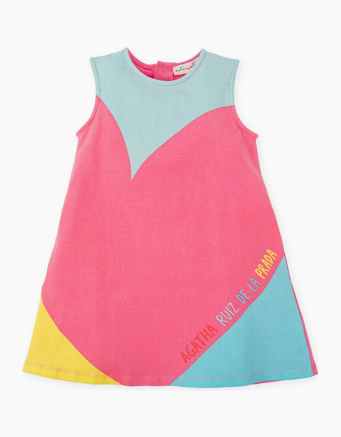 Girls Pink Heart Jersey Dress, 5 of 4