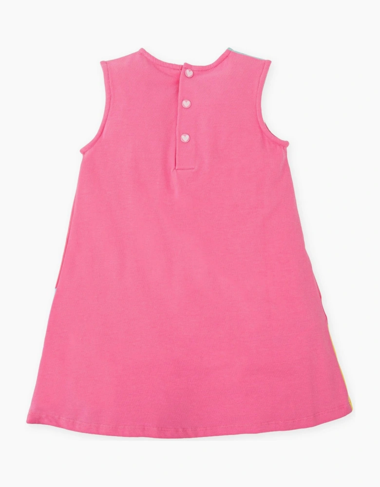 Girls Pink Heart Jersey Dress
