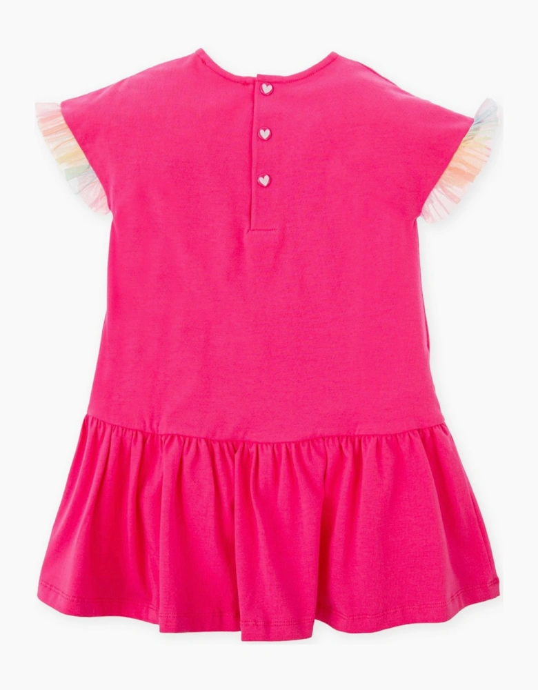 Girls Fuchsia Pink Jersey Camera Dress