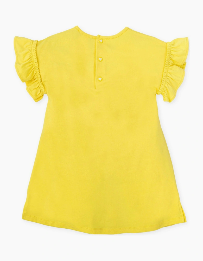 Girls Yellow Daisy Jersey Dress