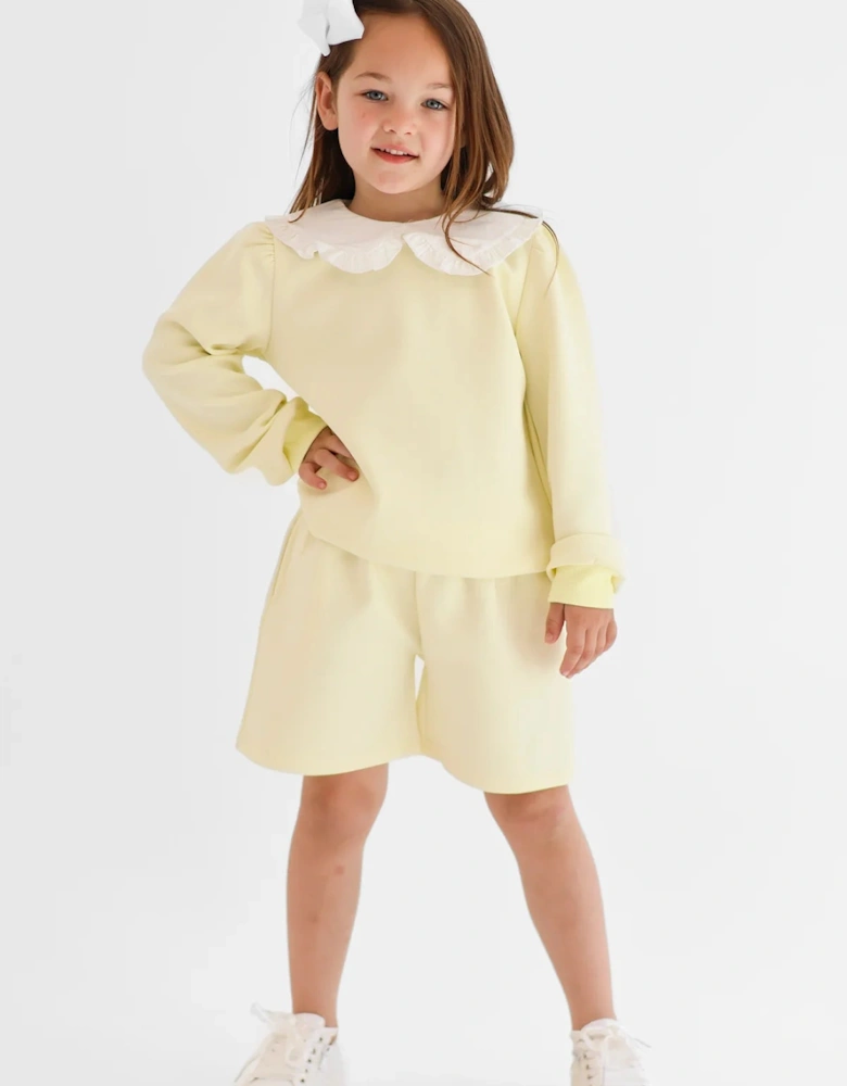Girls Lemon ‘Emily’ Sweat Short Set