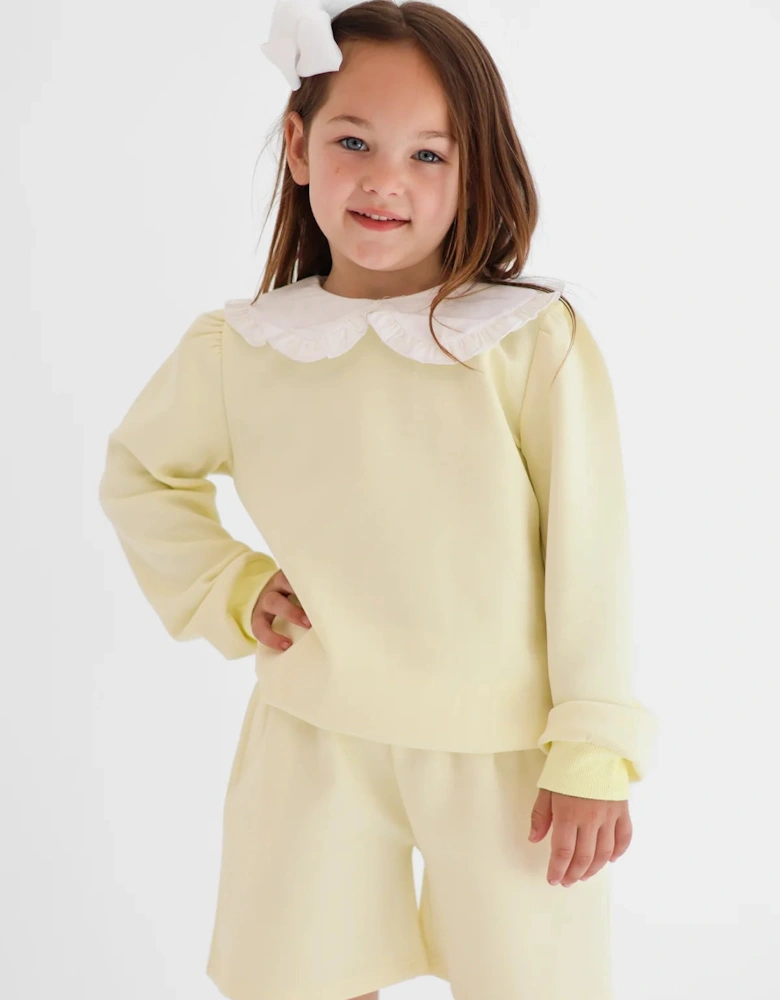 Girls Lemon ‘Emily’ Sweat Short Set