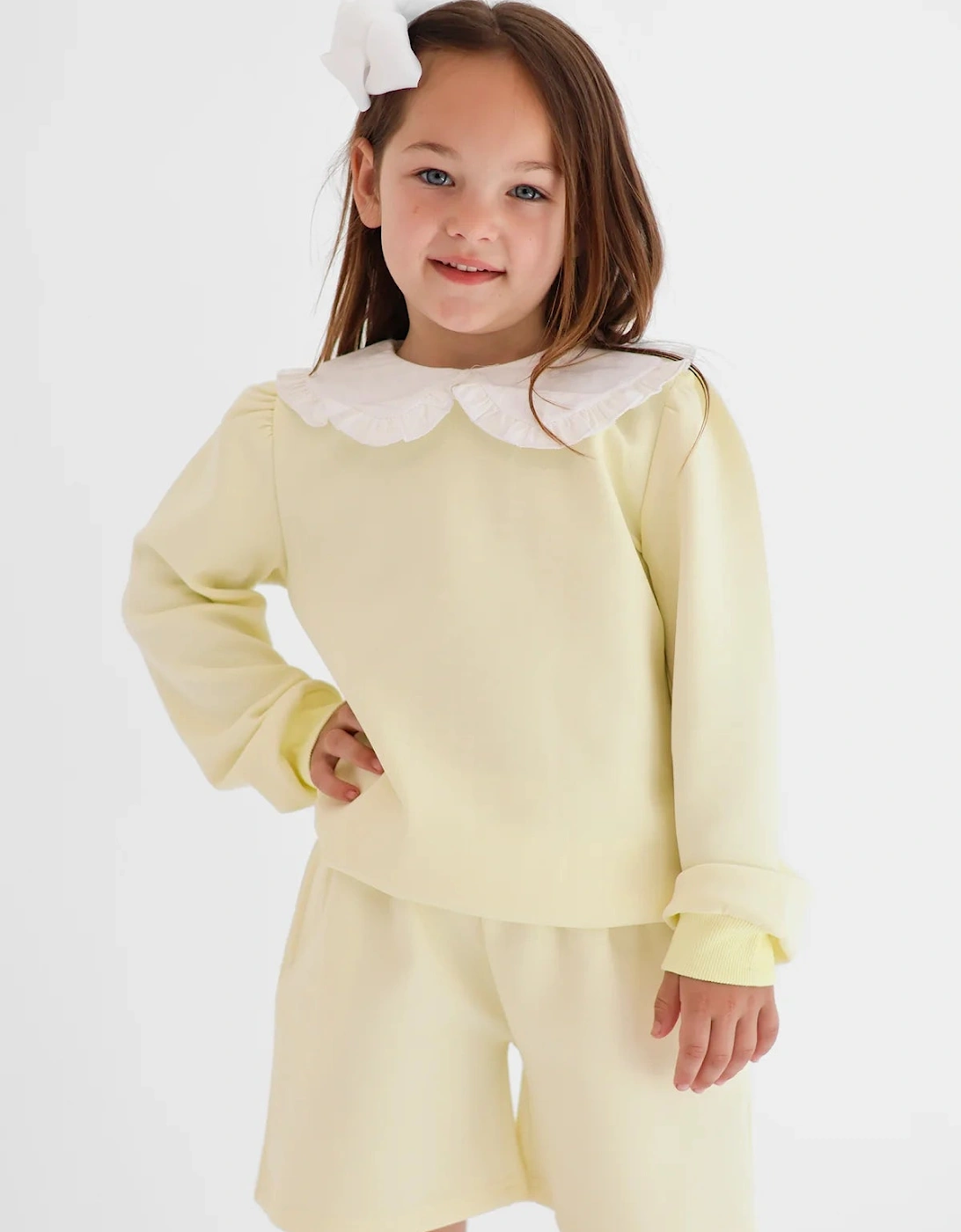 Girls Lemon ‘Emily’ Sweat Short Set