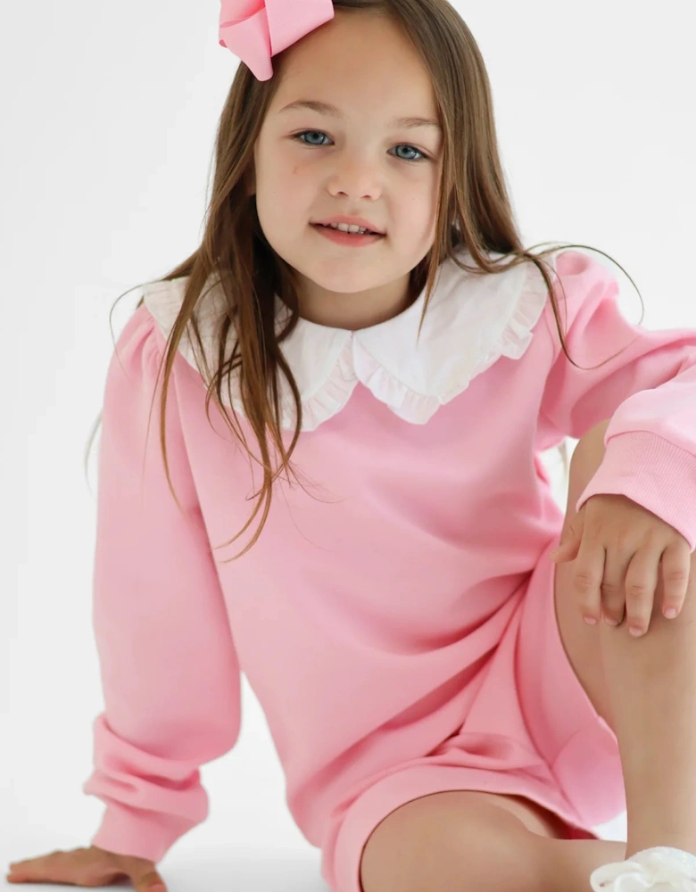 Girls Pale Pink ‘Emily’ Sweat Short Set