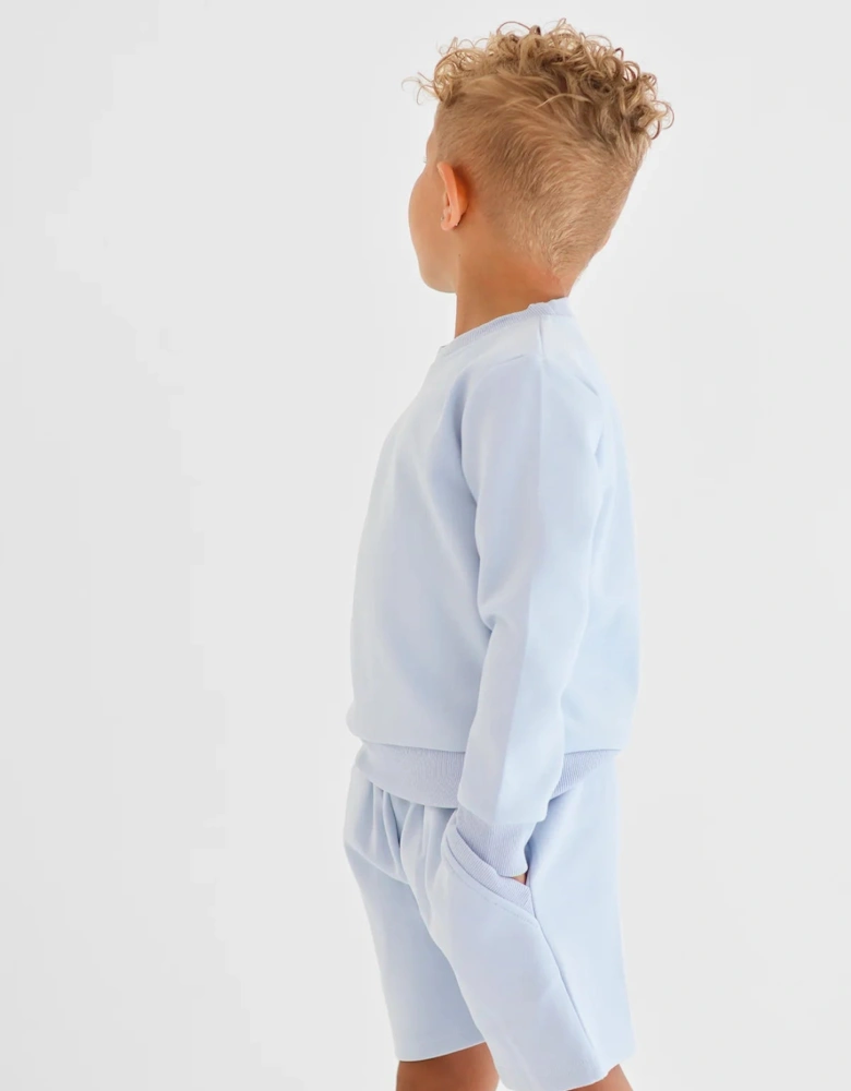 Boys Pale Blue ‘Enzo’ Sweat Short Set