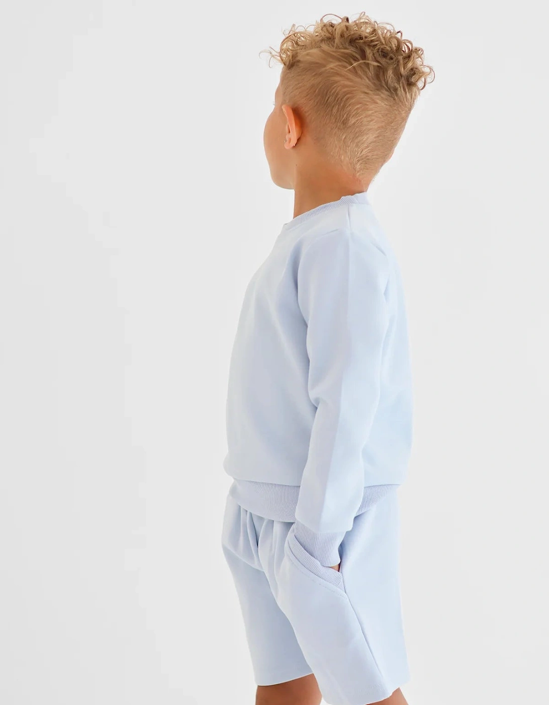 Boys Pale Blue ‘Enzo’ Sweat Short Set