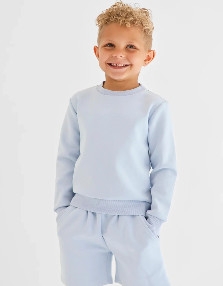 Boys Pale Blue ‘Enzo’ Sweat Short Set