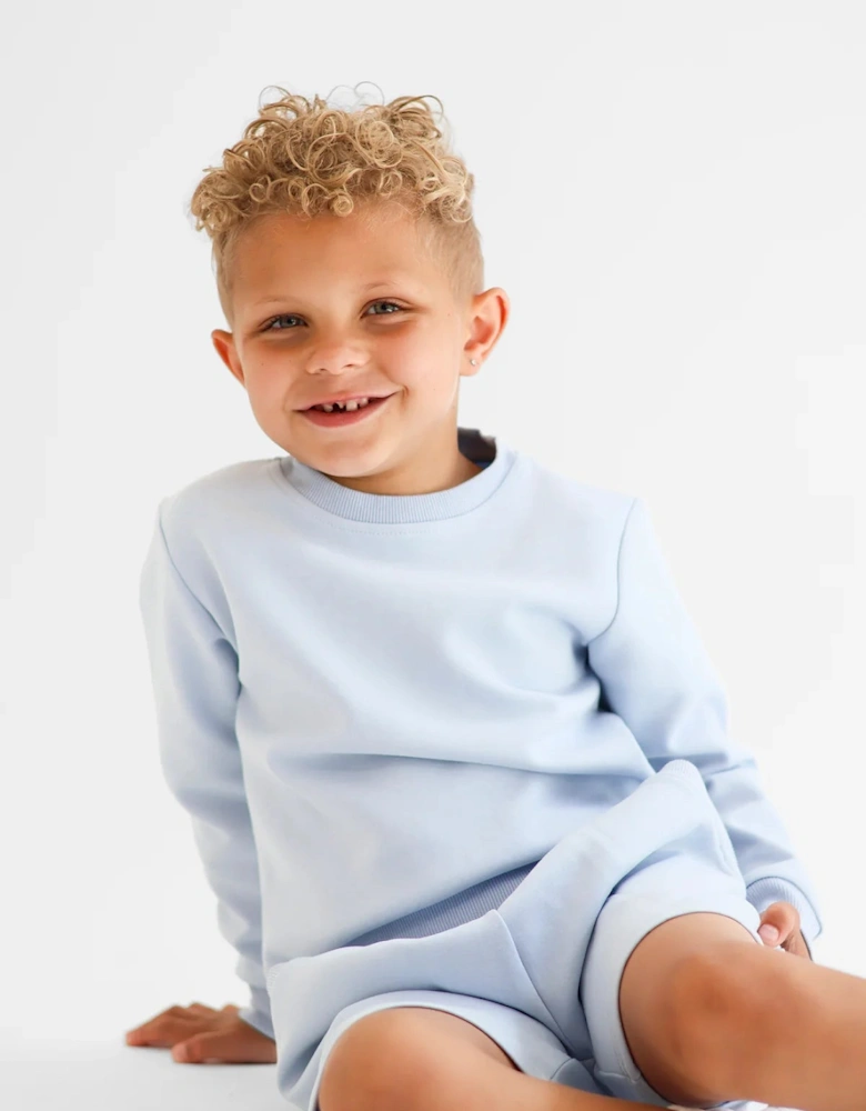 Boys Pale Blue ‘Enzo’ Sweat Short Set